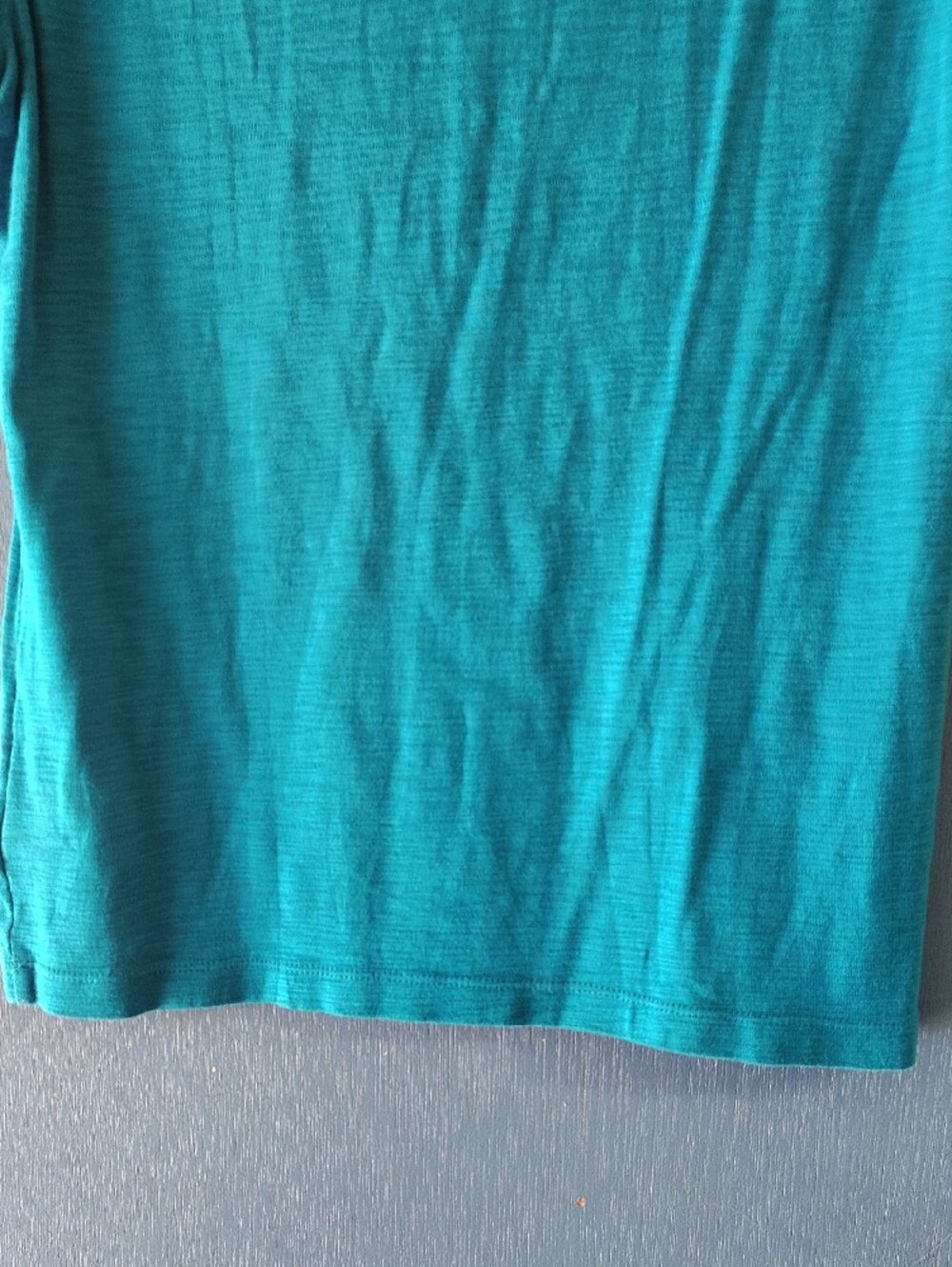 Chaps Women's Teal Short-Sleeve Henley Top - Picture 6 of 7